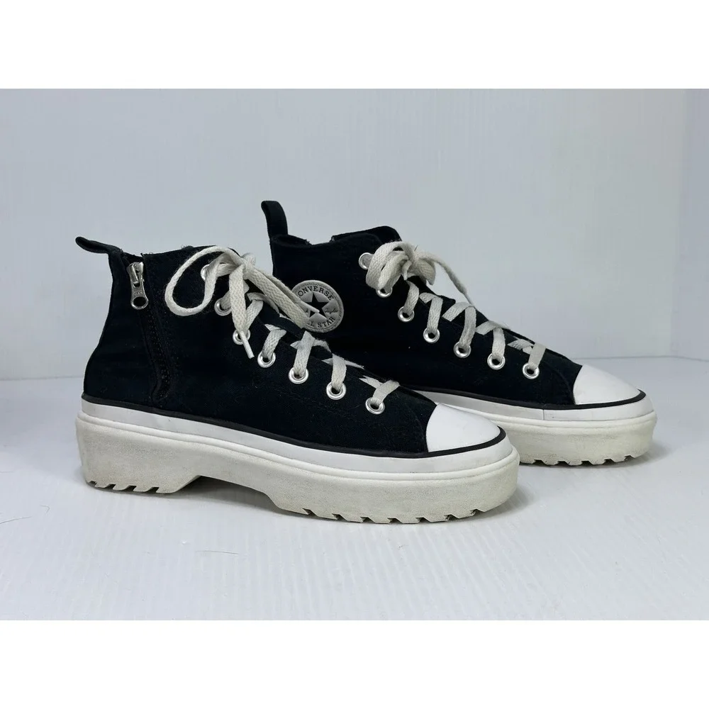 CONVERSE Big Kids Chuck Taylor All Star Lugged Lift Black Zipper A03011C SZ 5